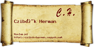 Czibók Herman névjegykártya